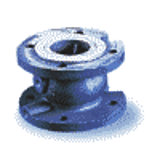 402 - Guided check valve with cast iron epoxy coated body - 02 system - with PN10 flanges
