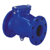 405 - Single plate check valve with ductile iron epoxy coated body and NBR coated plate - 05 system - with PN10 flanges